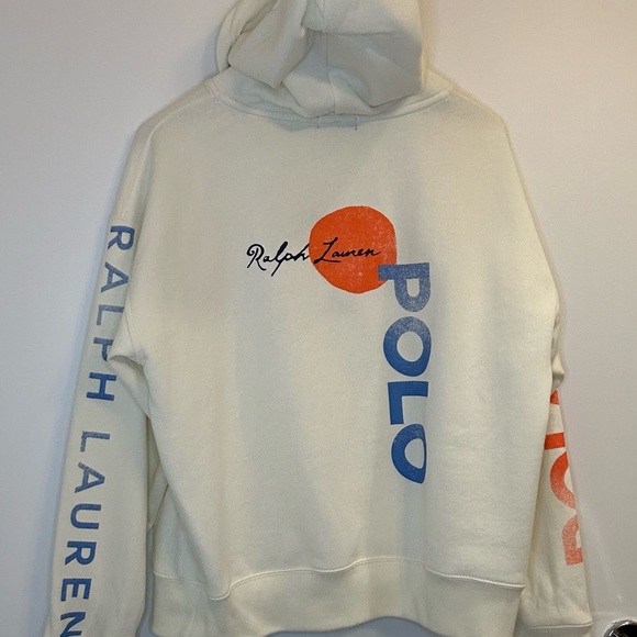 Polo Ralph Lauren Logo & Wave Graphic Fleece Hoodie - Picture 5 of 7